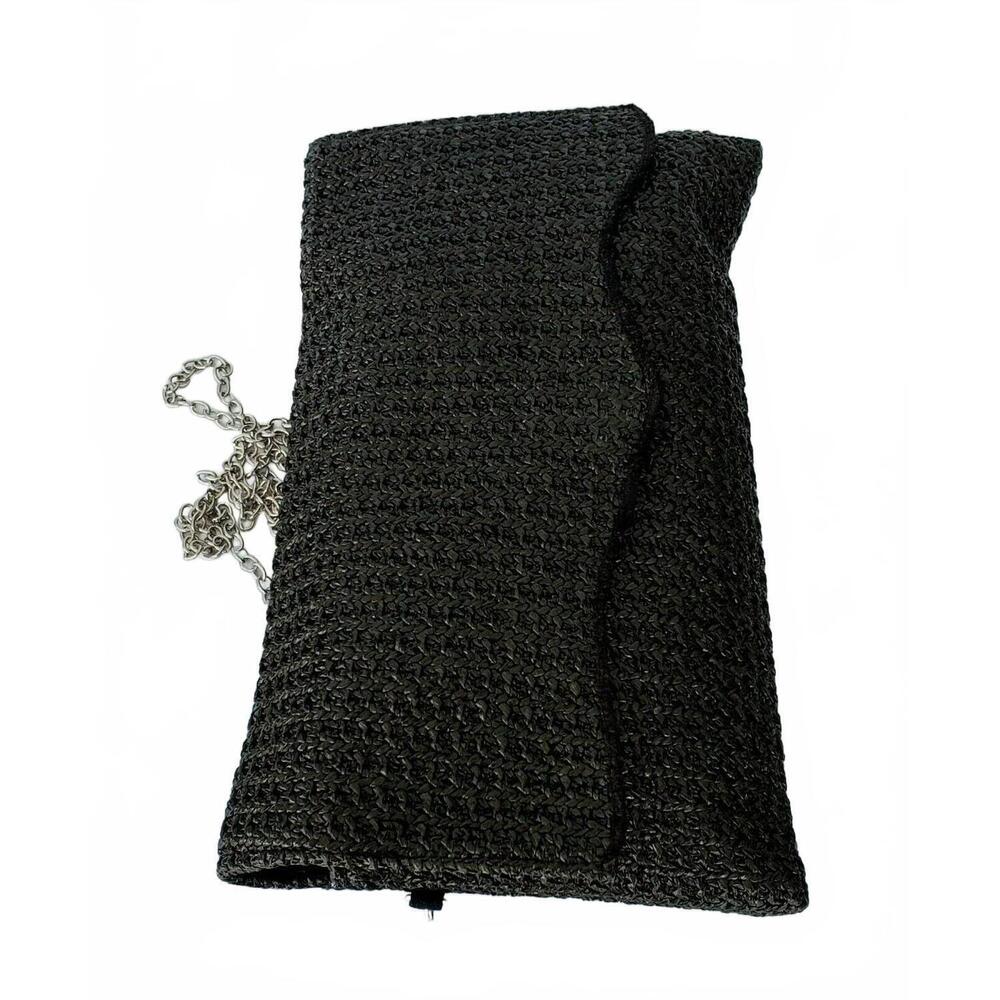 NEW FAIRE woven clutch in black